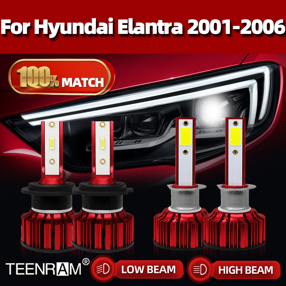 

H1 H7 Canbus Led Headlight Bulb 240W 40000LM Turbo Lamp 12V 6000K Auto Headlamps For Hyundai Elantra 2001-2003 2004 2005 2006