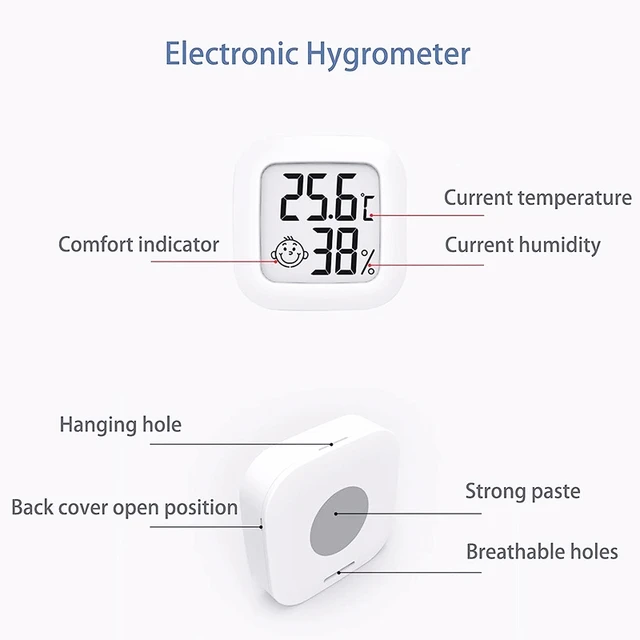 Mini Lcd Digitális Hőmérő Higriller Beltéri Szabadtéri Hőmérséklet Otthoni Higrométer Mérőérzékelő Páratartalom Otthon - Image 6