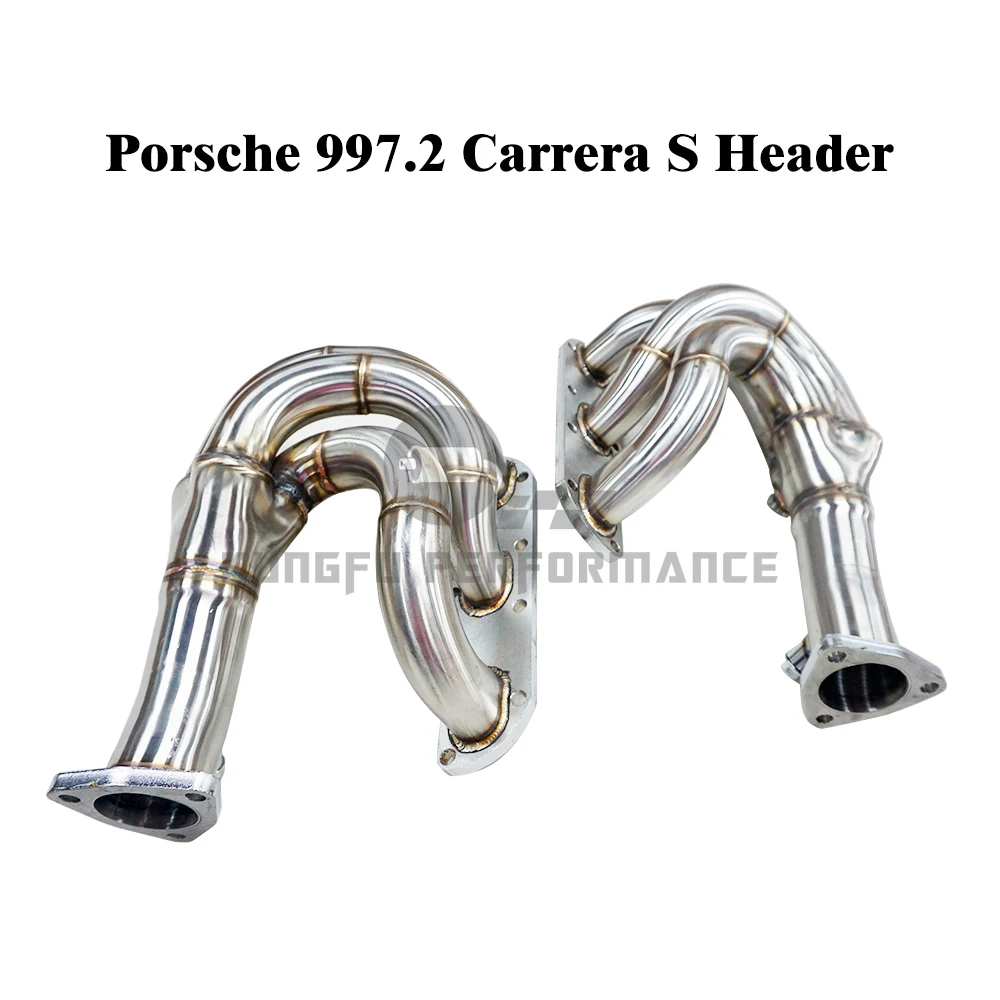 

KUNGFU PERFORMANCE SS304 2mm High Flow Exhaust Por sche Header For 997.2 Carrera 3.6L 3.8L 2009-2012