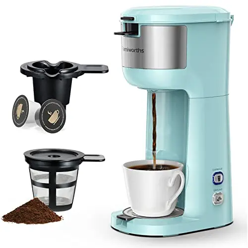 Famiworths Single Serve Coffee Maker for K Cup & Ground Coffee, With Bold  Brew, One Cup Coffee Maker, 6 to 14 oz. Brew Sizes, Fits Travel Mug,  Classic