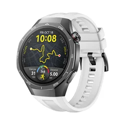 Premium Silicone Watch Strap - Flexible & Durable Wristband Accessory for Huawei GT5 Pro 46mm (White)