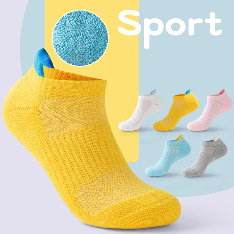 Socks Women Commuter Workplace Cotton Socks Summer Outdoor Running Spring Autumn Terry Sweat Absorbent Breathable Deodorant