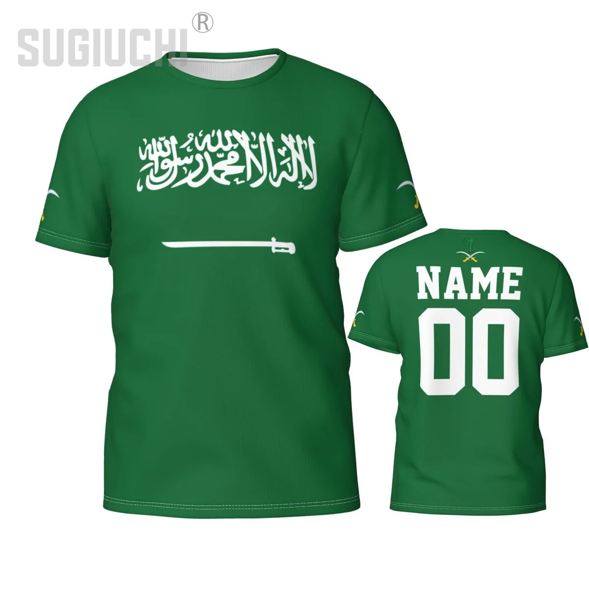 

Custom Name Number Saudi Arabia Flag Emblem 3D T-shirts Clothes For Men Women Tees jersey Soccer Football Fans Gift T shirt