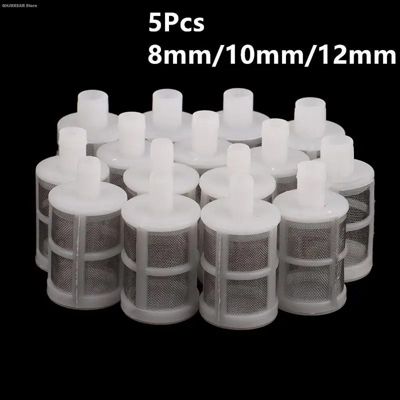 ปั๊มน้ำใต้น้ำ8/10/12มม. 5ชิ้นตัวกรองตาข่ายปั๊มน้ำชลประทานขนาดเล็กป้องกันสายยางทำความสะอาดหน้าจอ 1