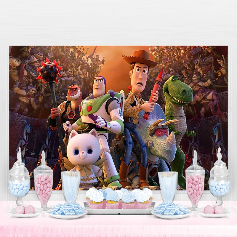 Disney Toy Story Bo Peep Woody Poster Outdoor Custom Birthday Banner Photo Background Ragazzi Kids Party Decor Forniture Decorazioni