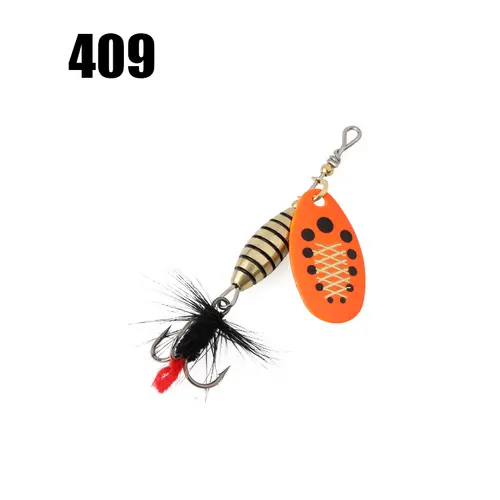 W.P.E 1pcs Spinner Lure 3.7g/5.3g/8.2g/10.5g Bait Metal Brass Spoon Hard Lure Feather Treble Hook Fake Lure Fishing Tackle Pesca - Image 12