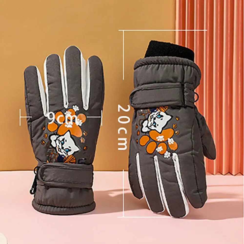 Waterproof Children Winter Ski Gloves Finger Warmer Snow Snowboard Kids Glove Anti-slip 5-10 Years Old Full Finger Ski Gloves