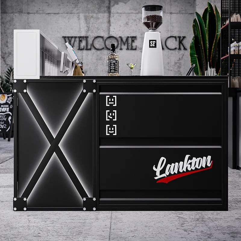 Industrial Style Creative Cashier With Light Catering Barbecue Billiard Hall Coffee Restaurant Bar Counter