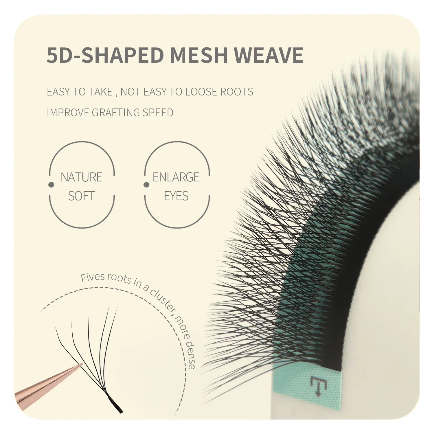 ANNAFRIS 4D 5D W Shape Eyelash Extension Handmade 12line/Tray Premade Volume Fans Clover W Lashes - 3