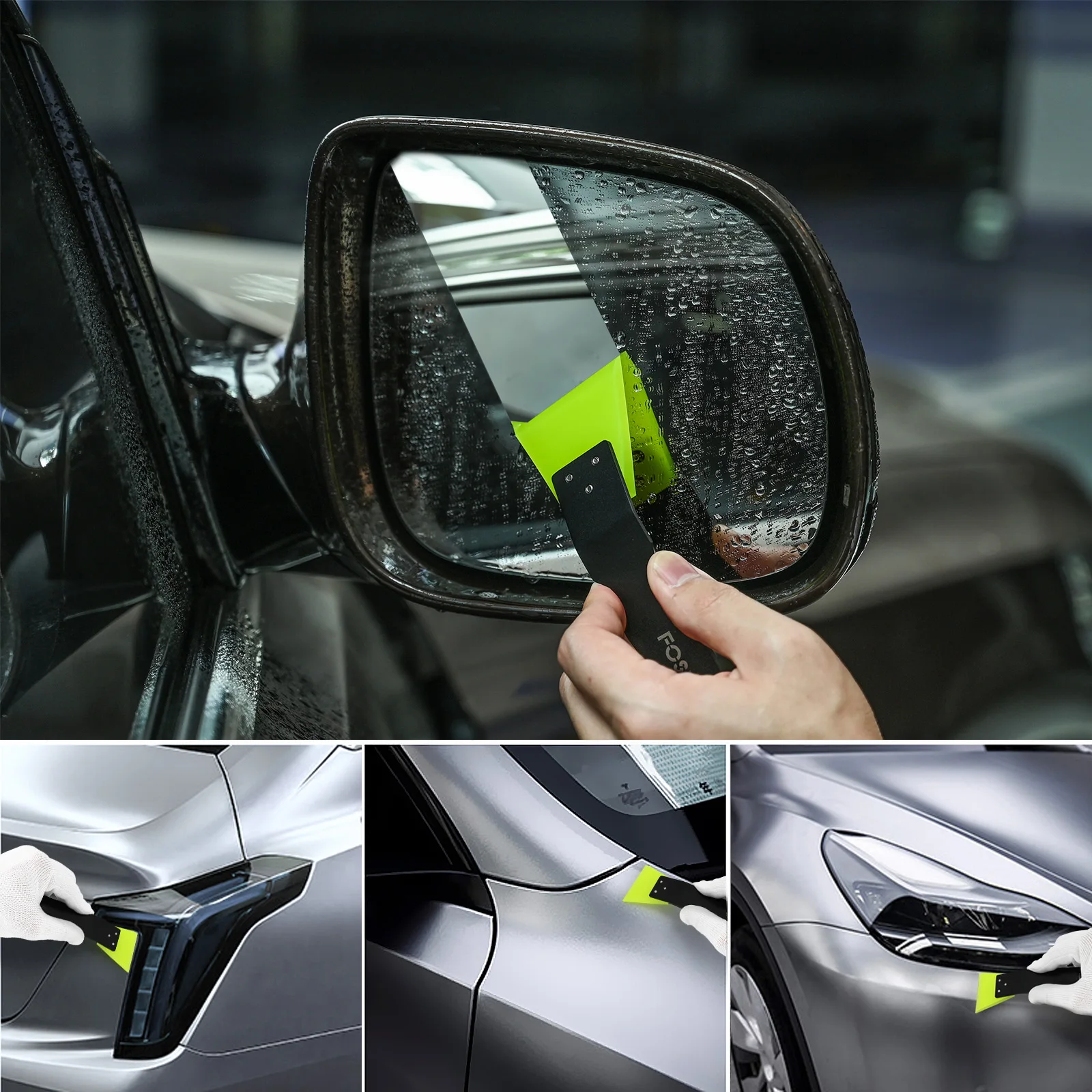 Car Wrap Window Film Tint Installing Scraper No Scratch Rubber Blade Squeegee Snow Shovel Home Office Glass Cleaning Tool