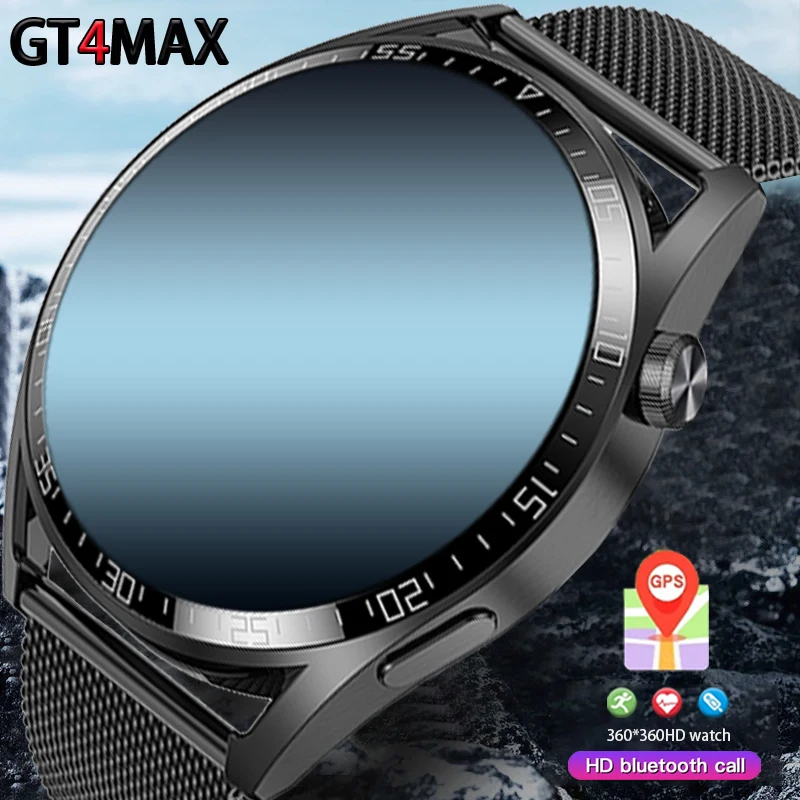 

2023 New GT4 MAX Smart Watch NFC Voice Assistant 1.5-inch HD Screen Heart Rate Blood Pressure GPS IP68 Waterproof Watch For Men