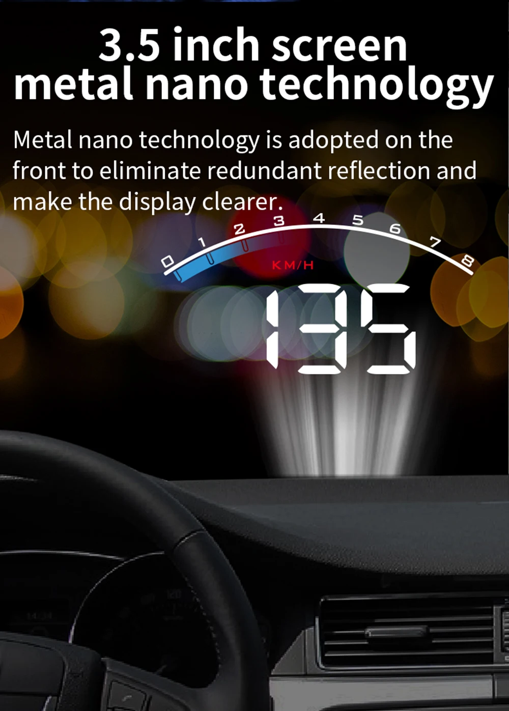 HUD M6S Head up Display Digital Car Speedometer GPS Projector Windshield On-boar