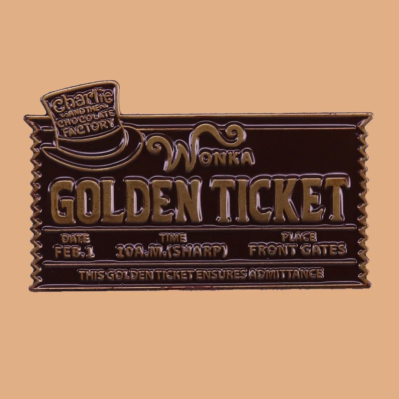 

Retro Style Metal Pins Movie Ticket Enamel Brooches for Women Lapel Pin Cartoon Metal Badge Collar Jewelry Gift For Fans