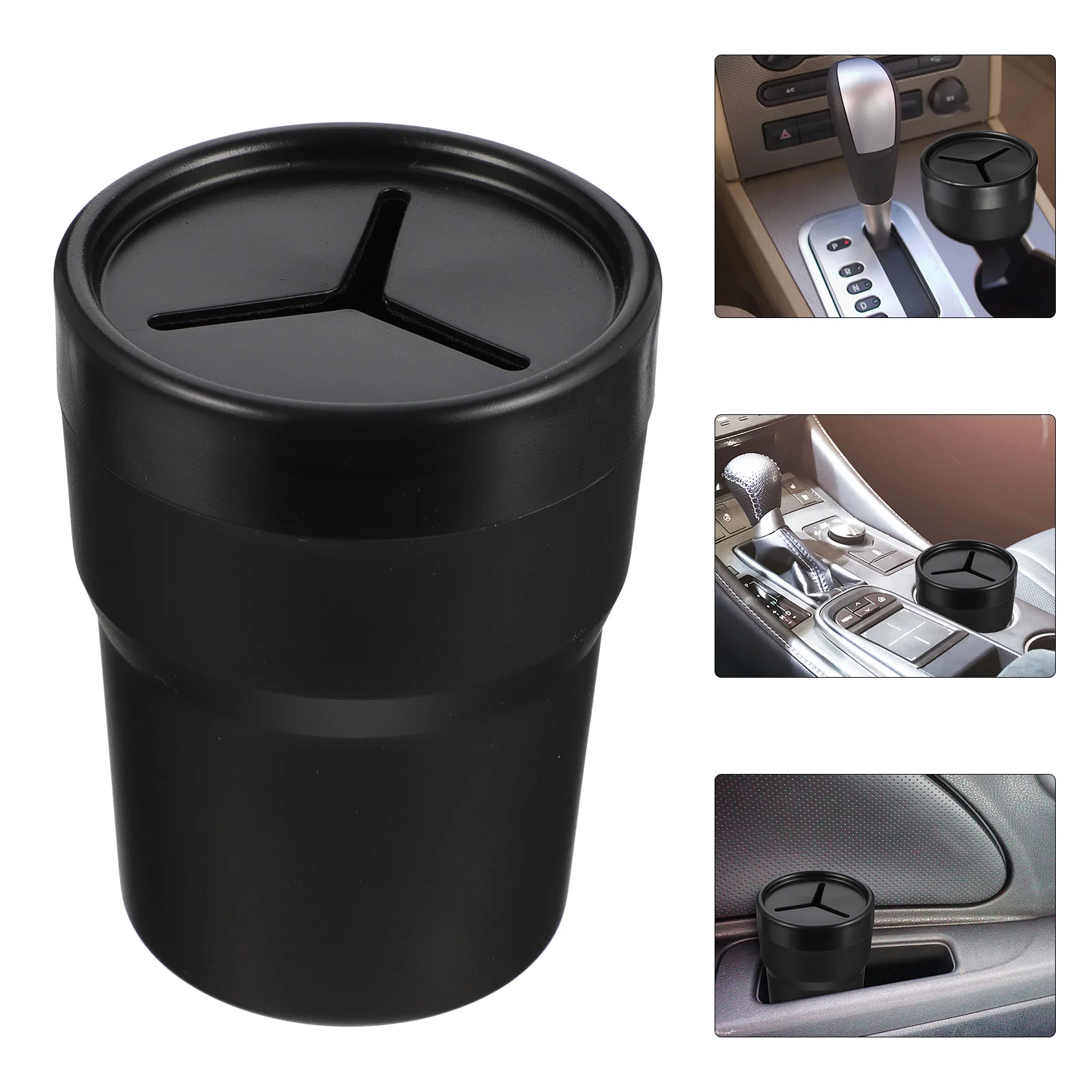 

2 Pcs Garbage Can Portable Travel Accessories Console Trash Bin Car for Vehicle with Cover Lid Automotive