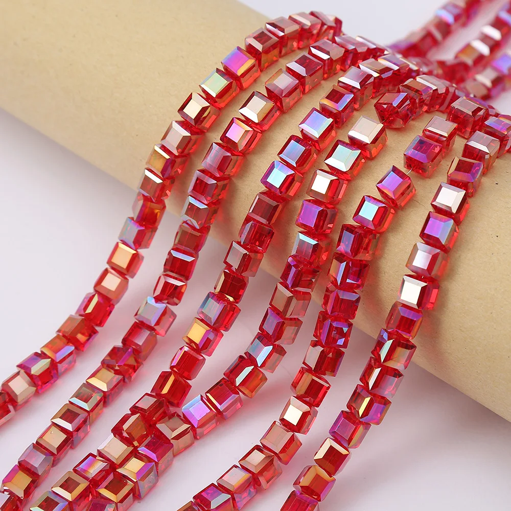 20 Stück 8 mm Würfel, quadratisch, facettierte Glaskristallperlen für Schmuckherstellung, lose Glasperlen, DIY-Armband, Abstandshalter, Würfelperlen, Großhandel – Detail 9