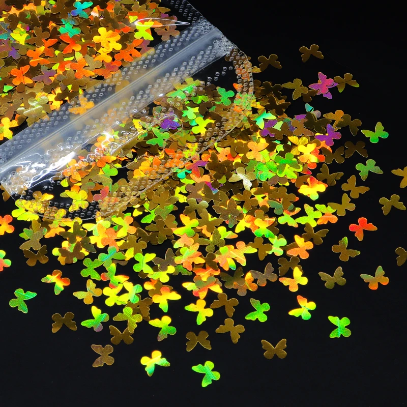 Holographic Gold Butterfly Glitter for Crafting and DIY Projects