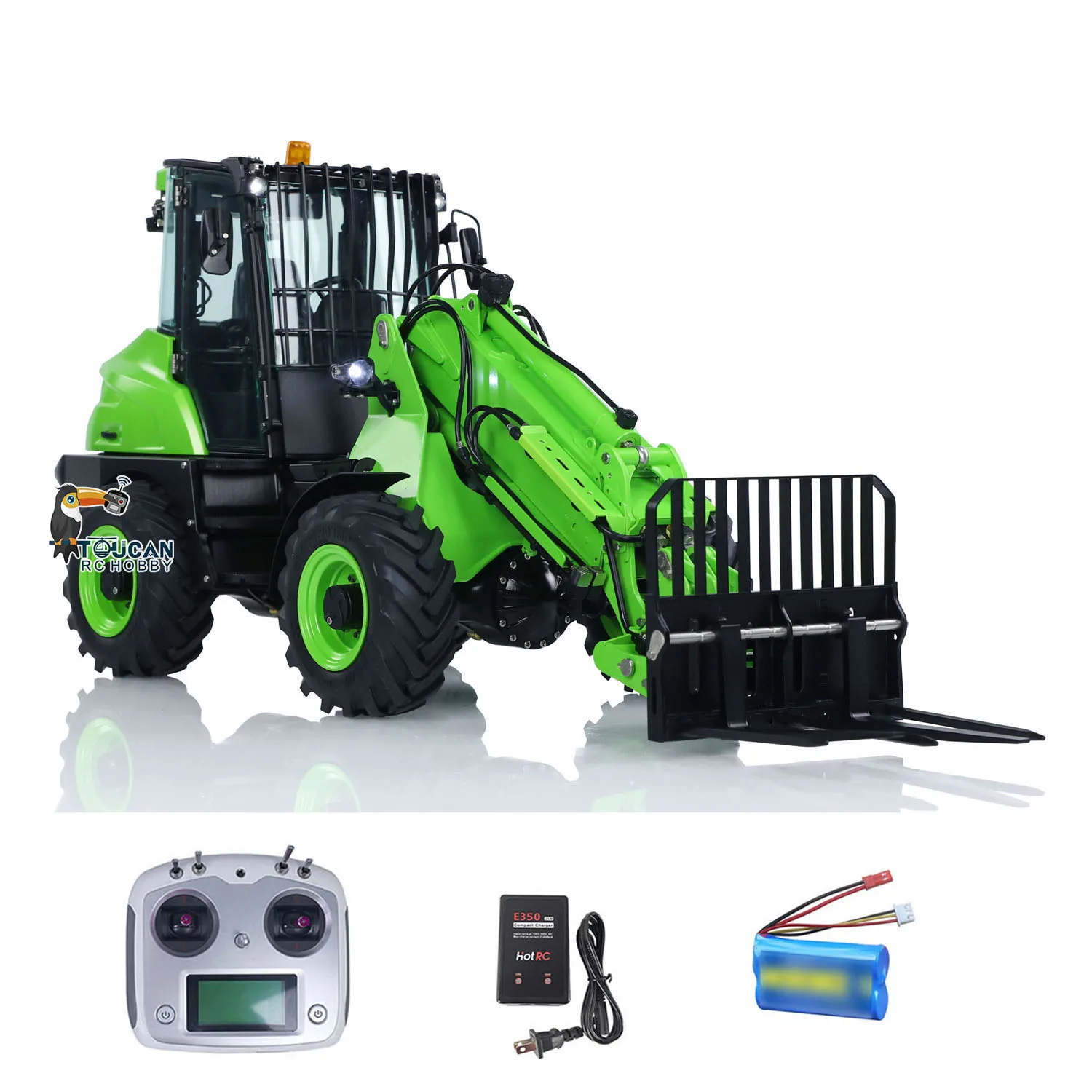 RTR LESU AT1050 1/14 Hydraulic RC Telescopic Arm Loader Forklift Truck Metal Machine Light Sound Set Remote Control Vehicle Toys 2