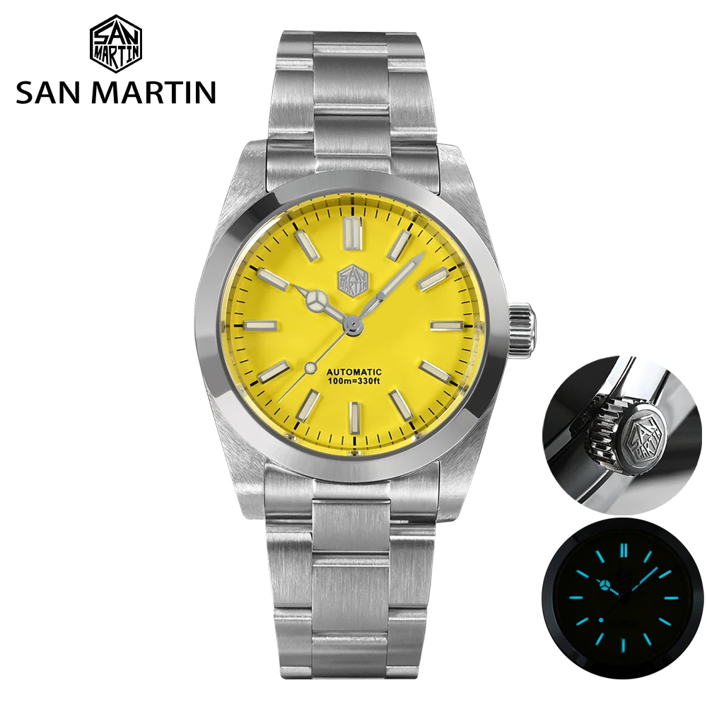 San Martin Men Luxury Watch 36mm Color Dial Explore Climbing Series Vintage Sport Watch Fashion Automatic Mechanical 10Bar BGW-9 1