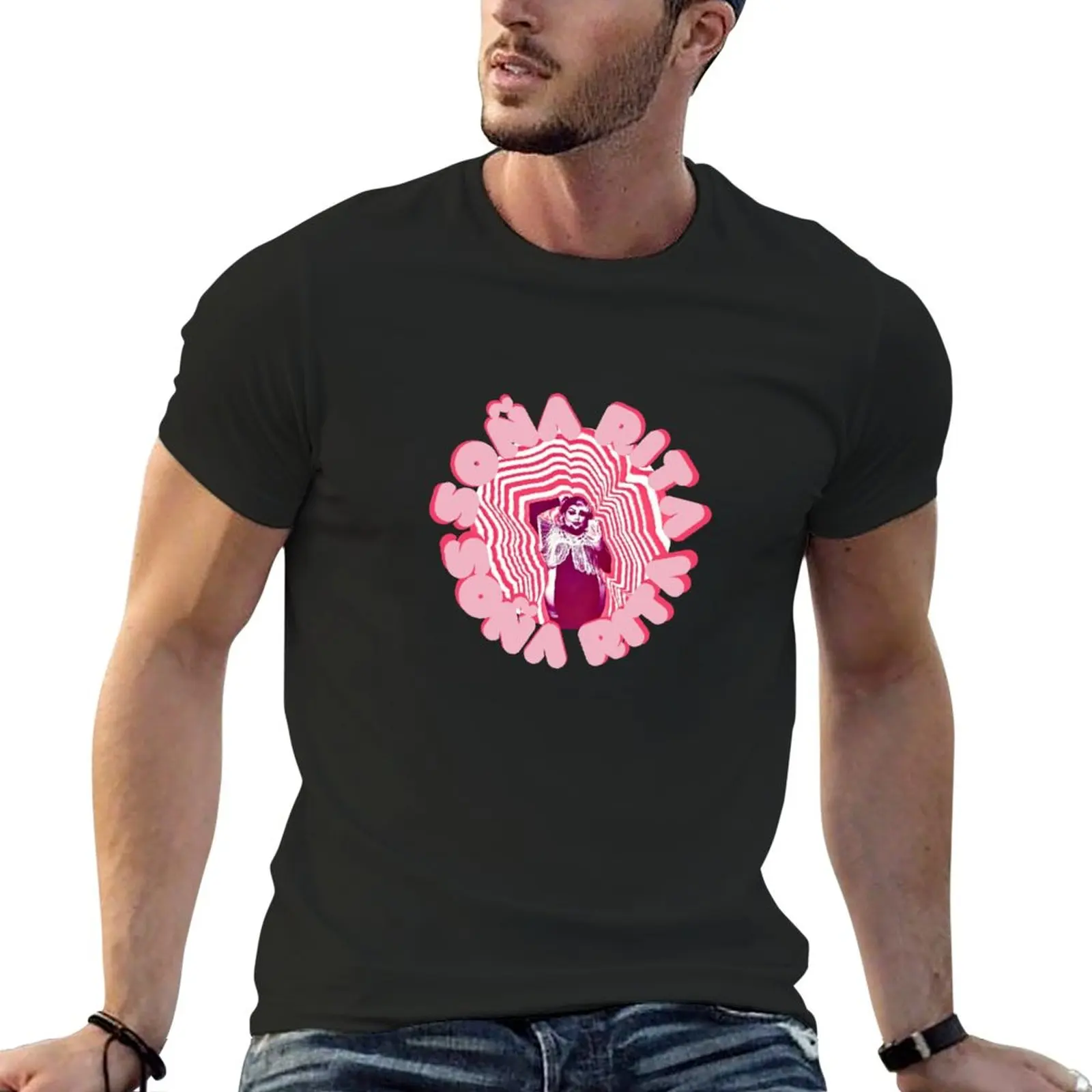 

Soa Rita Red and White Design T-Shirt customizeds korean fashion mens workout shirts