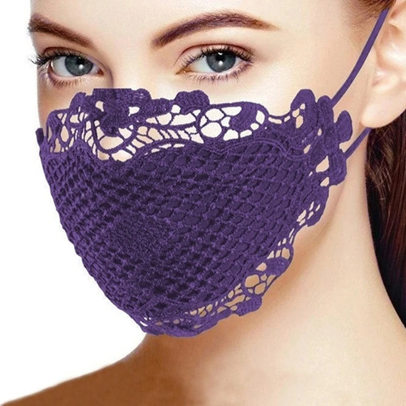 Charming Stylish Solid Lace Women's Face Mask