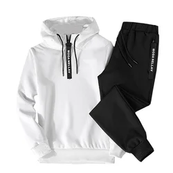 2024 Men's Sweatshirt Set Hoodies+Sweatpants Tracksuit Men 2 Piece Set Outfits Jogger Bottom Suit Male Pullover Hoodie Sets Men