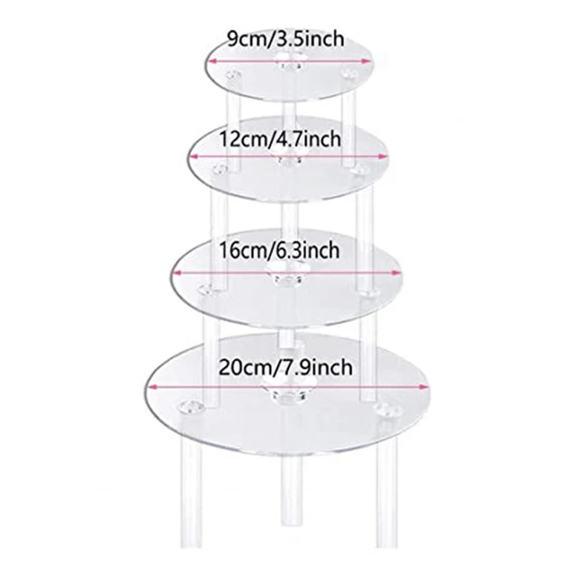 5 Tier Cake Separator Plates 35Pcs Cake Sticks Support Cake Dowel Rods  Clear Tiered Cake Board Cake Stacking Dowels Pillar for 3,4,6,7,10 Cake  Cake