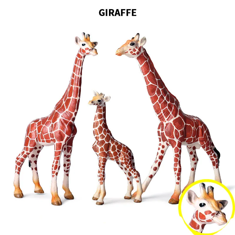 

New Styles Original Wild Animals World Giraffe Famliy Model Action Figurines Miniature Collection Toy For Kids