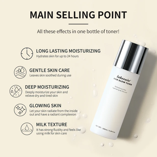 Milk Glow Toner Brightening Skin Powerfully Moisturizes Relieve Dry And Tired Skin Locks In Moisture Beauty Skin Care 100ML 2 Milk Glow Toner Brightening Skin Powerfully Moisturizes Relieve Dry And Tired Skin Locks In Moisture Beauty Skin Care 100ML 2