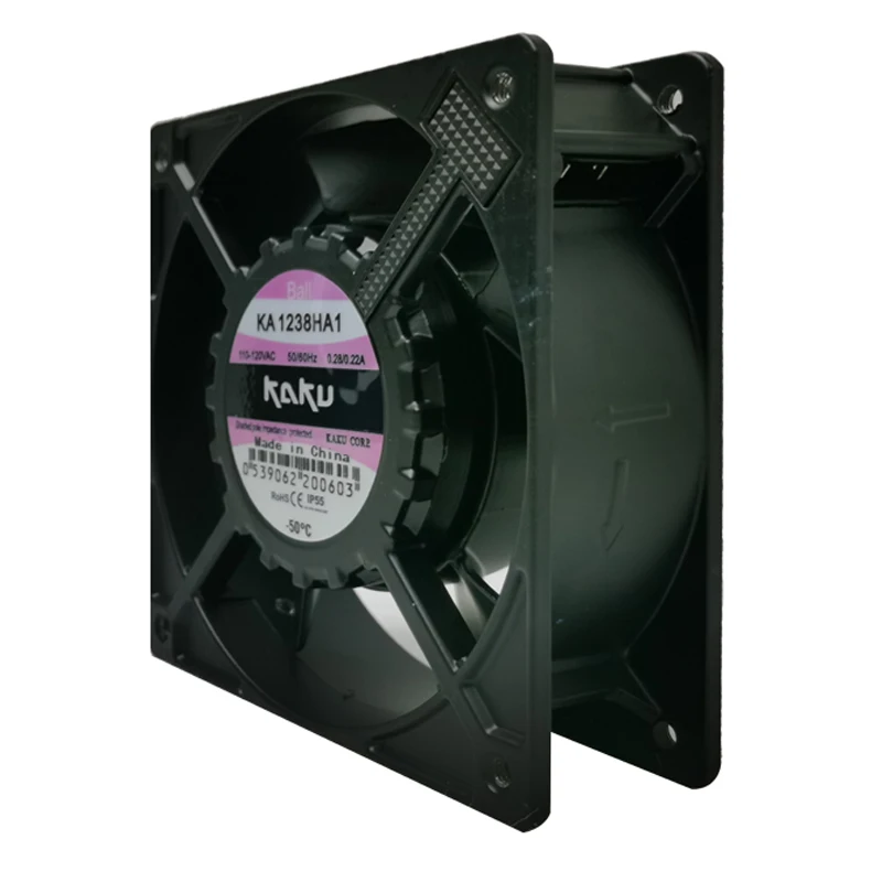 KAKU KA1238HA1 KA1238HA2 AC 110V 220V 120x120x38mm 마그네슘 합금 냉각 팬 IP55 방수 축류 팬 (캐비닛용)