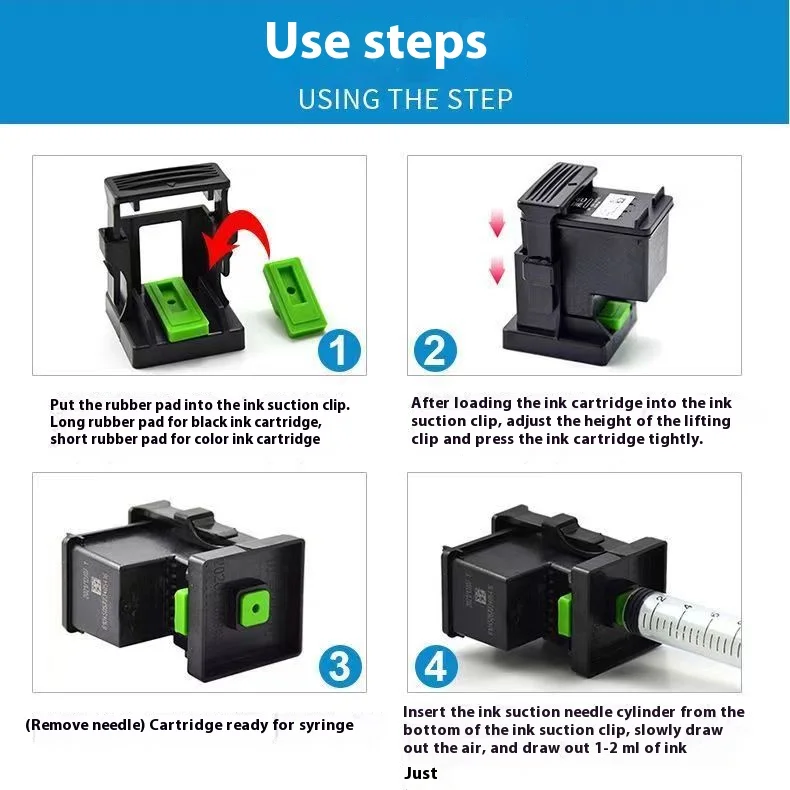 Description Picture 2 of itemRefill Dye Ink Kit for HP 302 65 304 818 860 861 21 22 301 302 122 140 141 650 652 Printer ink cartridge CISS Ink Voor inkt Tank