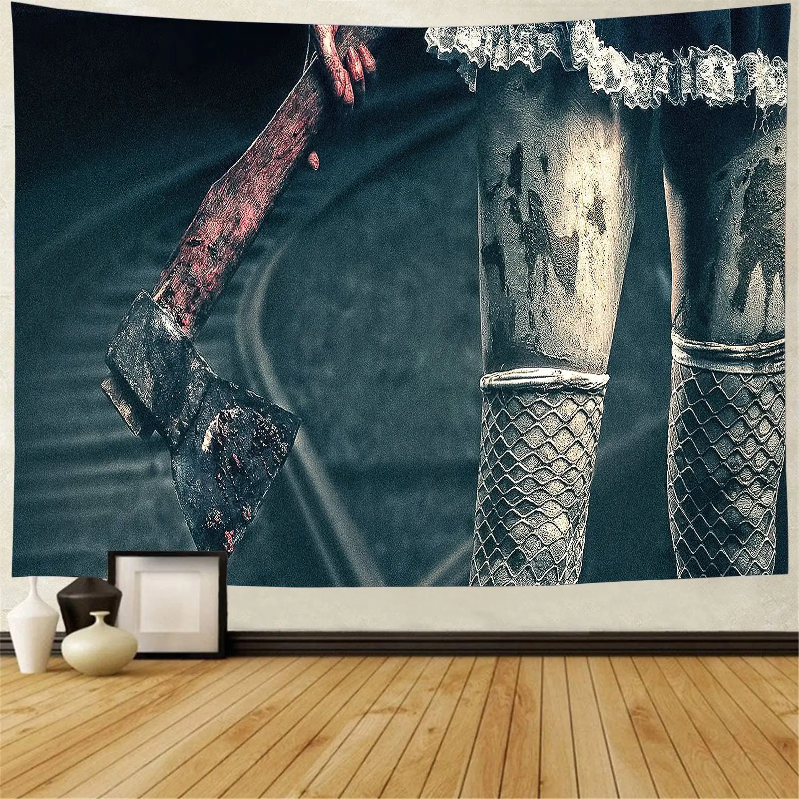 Halloween Tapestry Horror Zombies Dead Men Graveyard Tapestry Doomsday Theme Wall Hanging for Bedroom Living Room Dorm