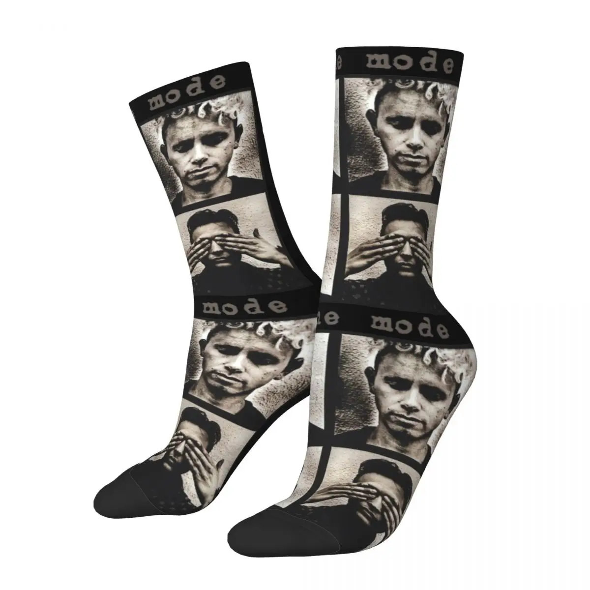 

Веселые забавные мужские носки Crazy Depeche, модные носки с музыкальной группой, высокое качество, женская модель, Осень-зима