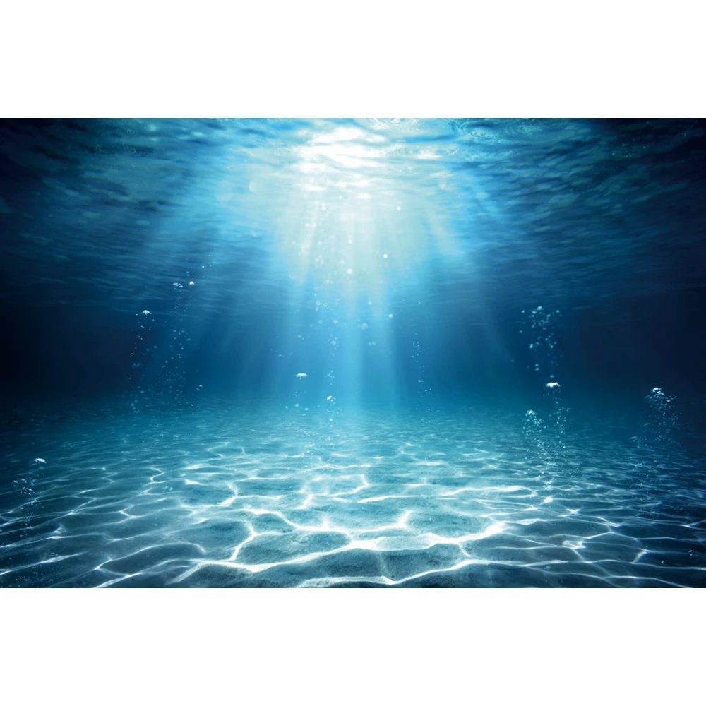 Underwater World Seabed Backdrop Ocean Undersea Sunlight Fish Coral Baby Birthday Aquarium Photography Background Photo Studio 4