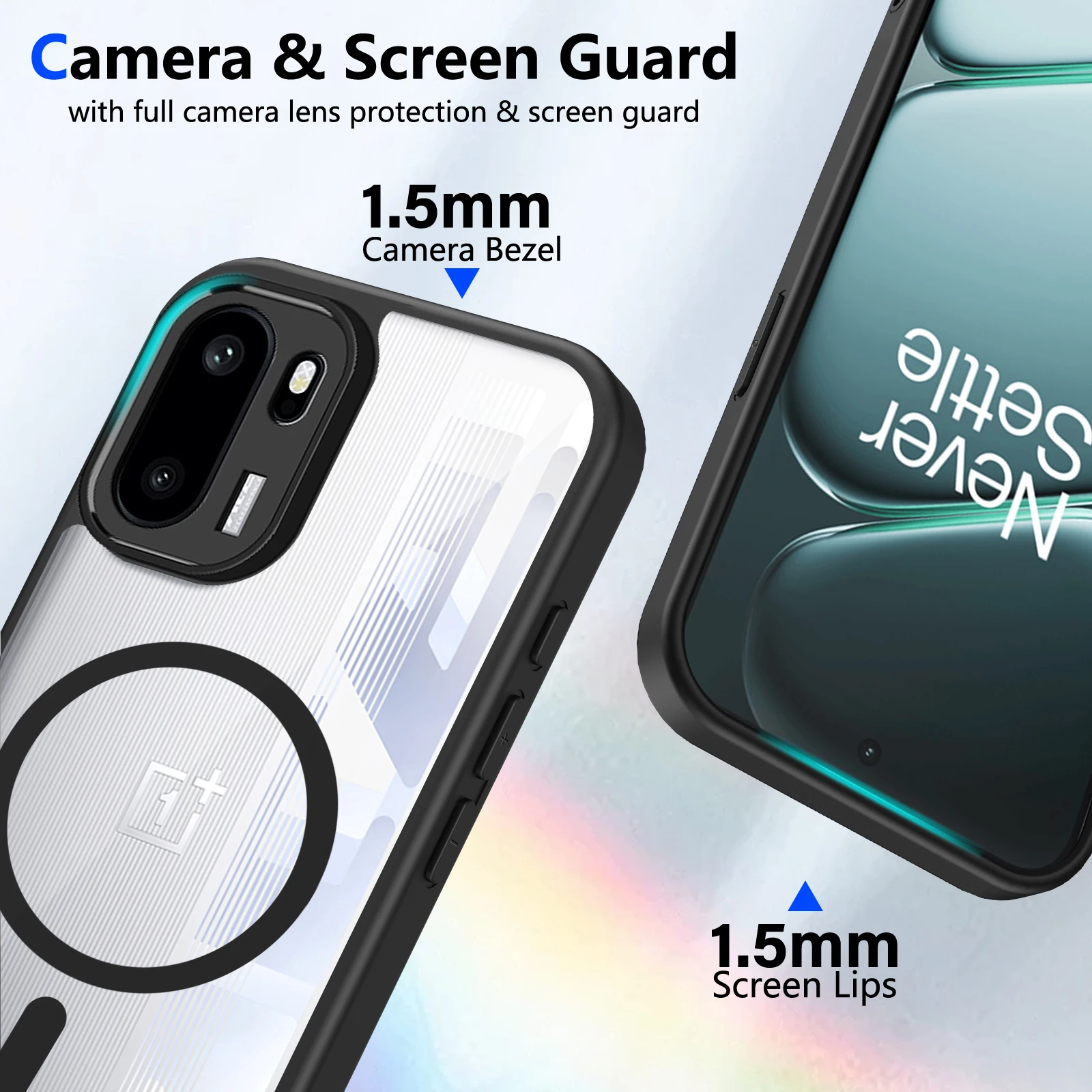 Clear Magnetic Wireless Charging Protective Phone Case – Hard Back Cover
