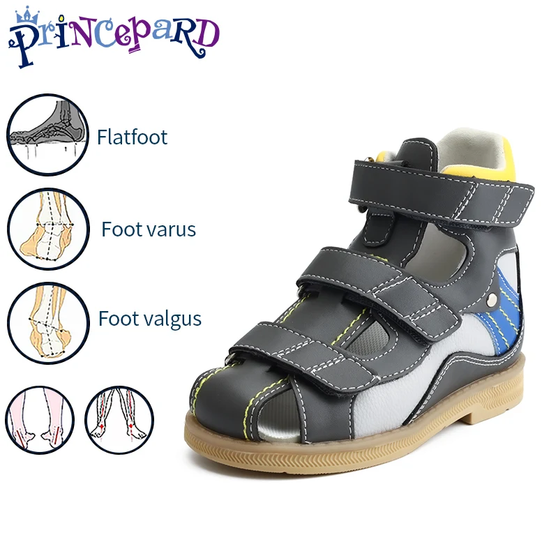 Orthopedic Sandals for Kids and Toddlers, Summer Children's Corrective Shoes for Flat Feet Tiptoe Walking,High-Top Ankle Support