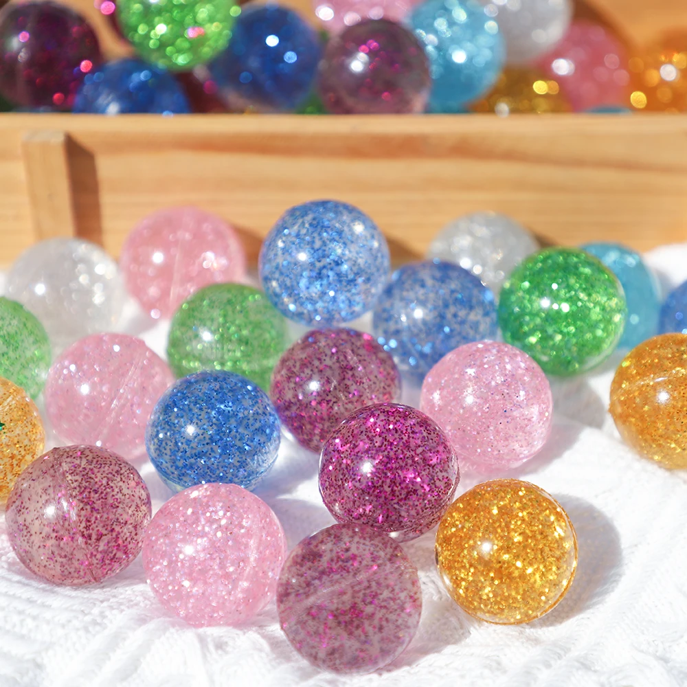Bouncing Ball Toys 10Pcs 32mm Glitter Jumping Bounce Balls Outdoor Sport Toys for Kids Birthday Party Favors Wedding Christmas Gift Pinata Filler