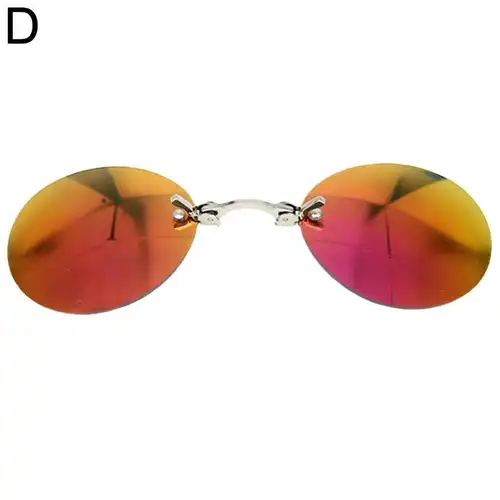 4Colors Clip On Nose Glasses Round Rimless Matrix Morpheus Sunglasses Mini Frameless Vintage Men Eyeglasses - Image 7