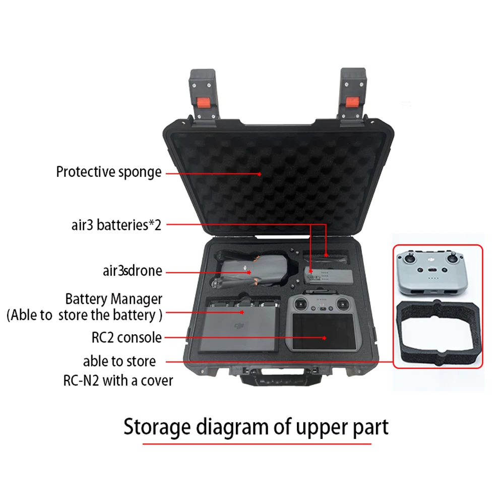 Mallette de Transport Rigide pour DJI Air 3S, RC 2/RC-N2