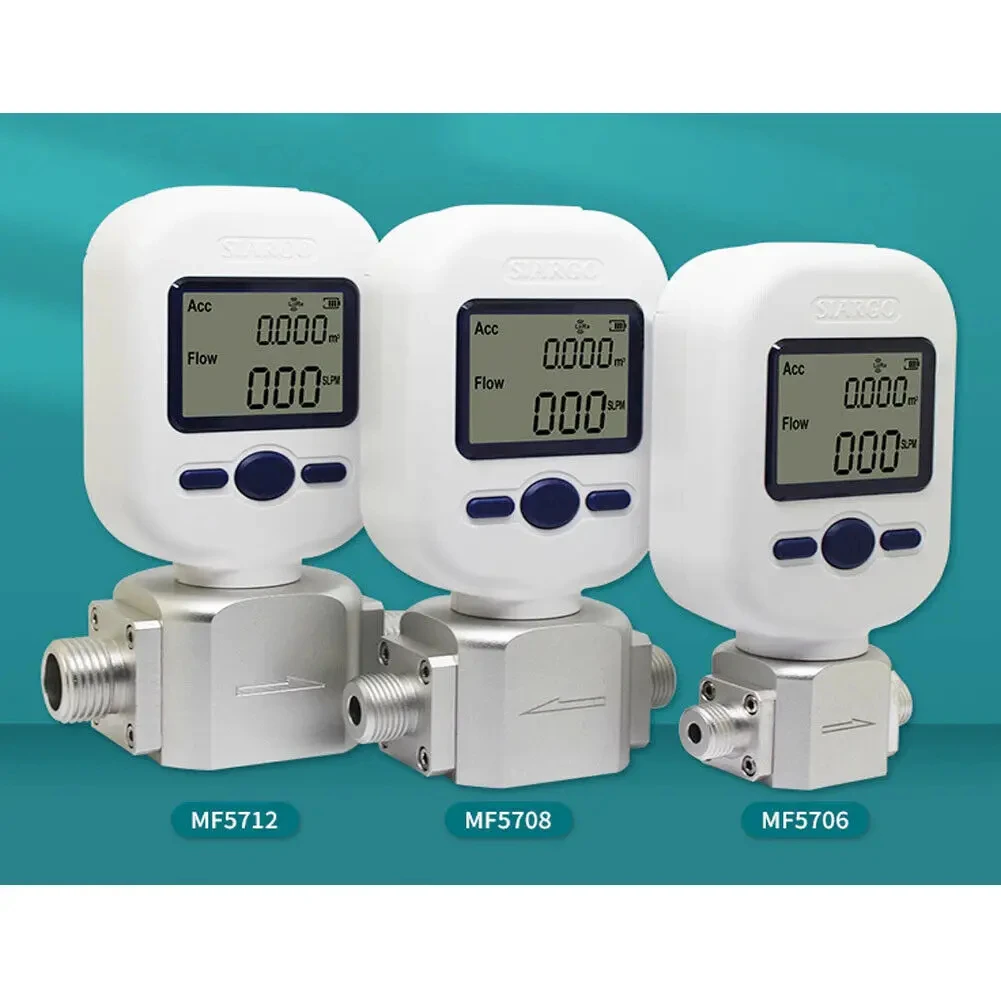 Portable Digital Gas Flow Meter Air Flow Meter Compressed Air Oxygen Nitrogen Th