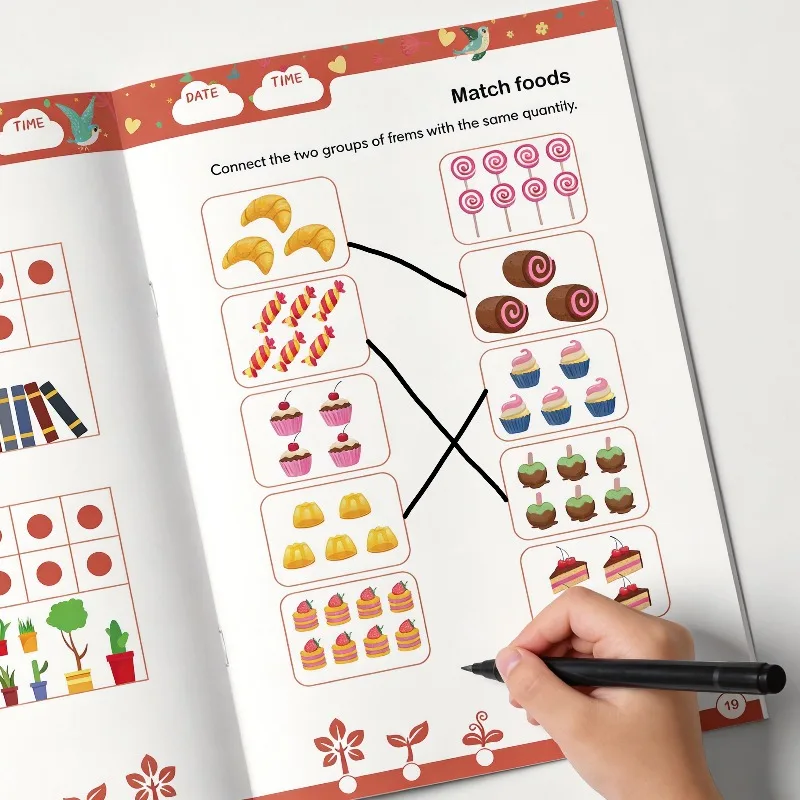 A Math Logical Thinking Exercise Book Recognizing Numbers 0-10 Suitable for Early Childhood Improving Mathematical Thinking