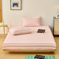 Pure Cotton Fitted Sheet Bed Linen Home Bed Cover Single/Queen/King Size Bedsheet простынь на резинке (Pillowcase Need Order) 1
