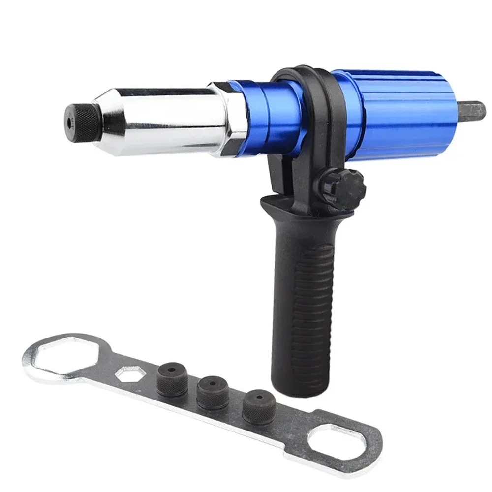 Electric Rivet Gun Drill Adapter 2.4mm-4.8mm Rivet Nut Gun Drill Adapter Cordless Riveting Tool Insert Nut Pull Hand Tools