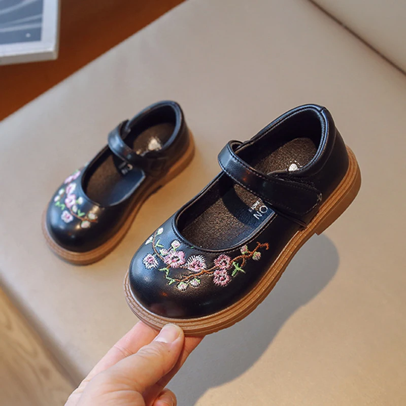Bobora New Children Leather Shoes for Infant Girls Soft Bottom Casual Shoes Kids Sweet Princess Toddler Dance Sneakers