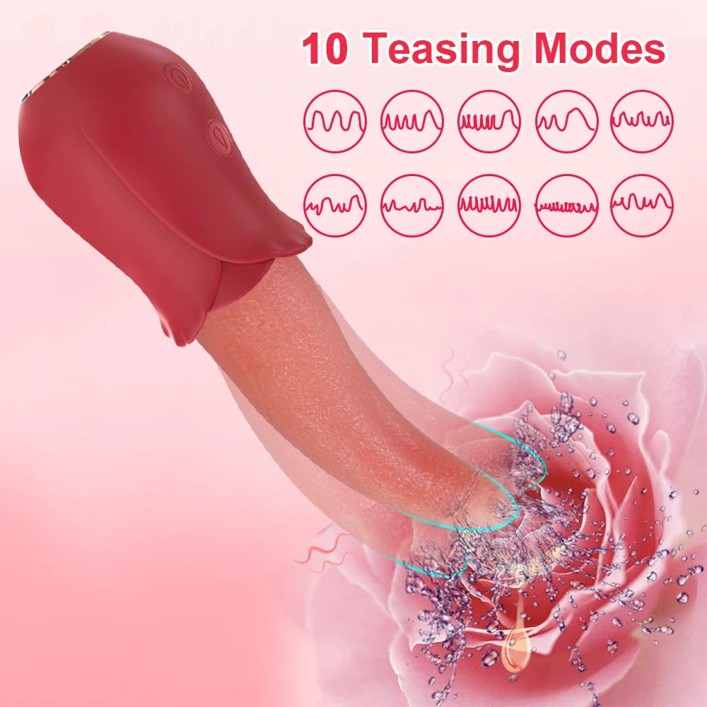 Rose Tongue Licking Sucker Vibrator For Women Nipple Clit Stimulator Love Egg Dildo Vibrating Massager Female Adult Sex Toys