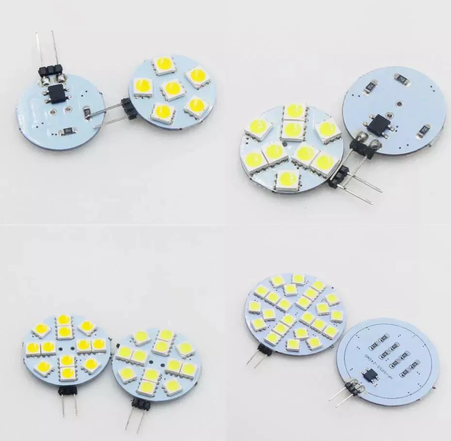 5 PCS Mini G4 LED Bulbs DC 12V 5050 SMD 1.2W 2.4W 5W 120 Degree bi-pin Cold Warm White Halogen Replacement Lamp