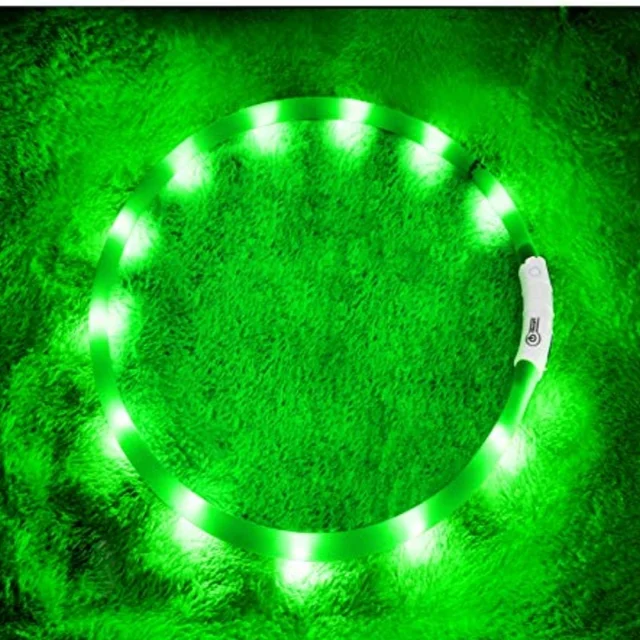 New Led Luminous Dog Collar 4 Flashing Modes Glowing Silicone Colorful Collar , For Pet Dogs Cat Light Safety Walking at Night 6