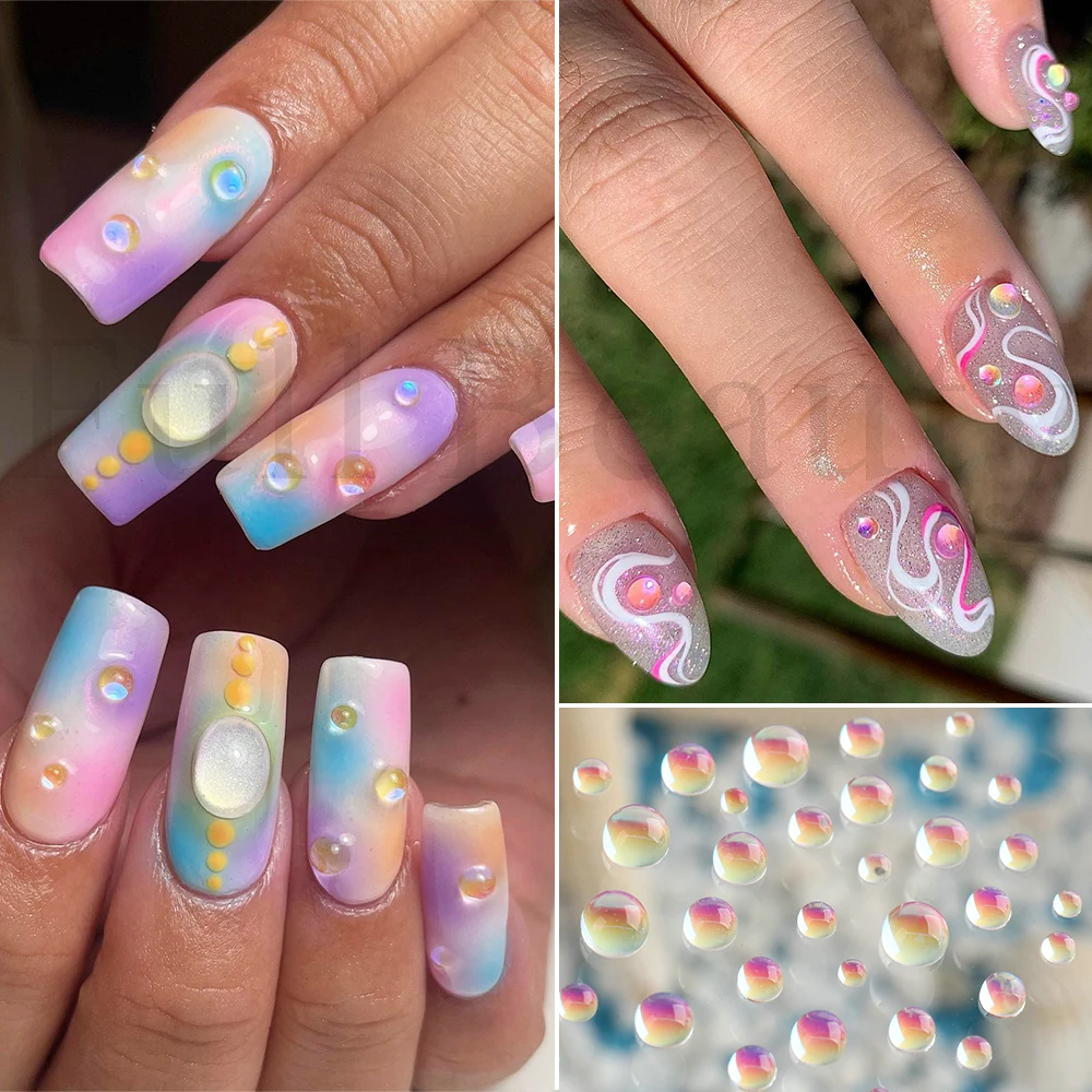 3D 樹脂パーツ オーロラネイルビーズ クリスタルラインストーンの装飾  