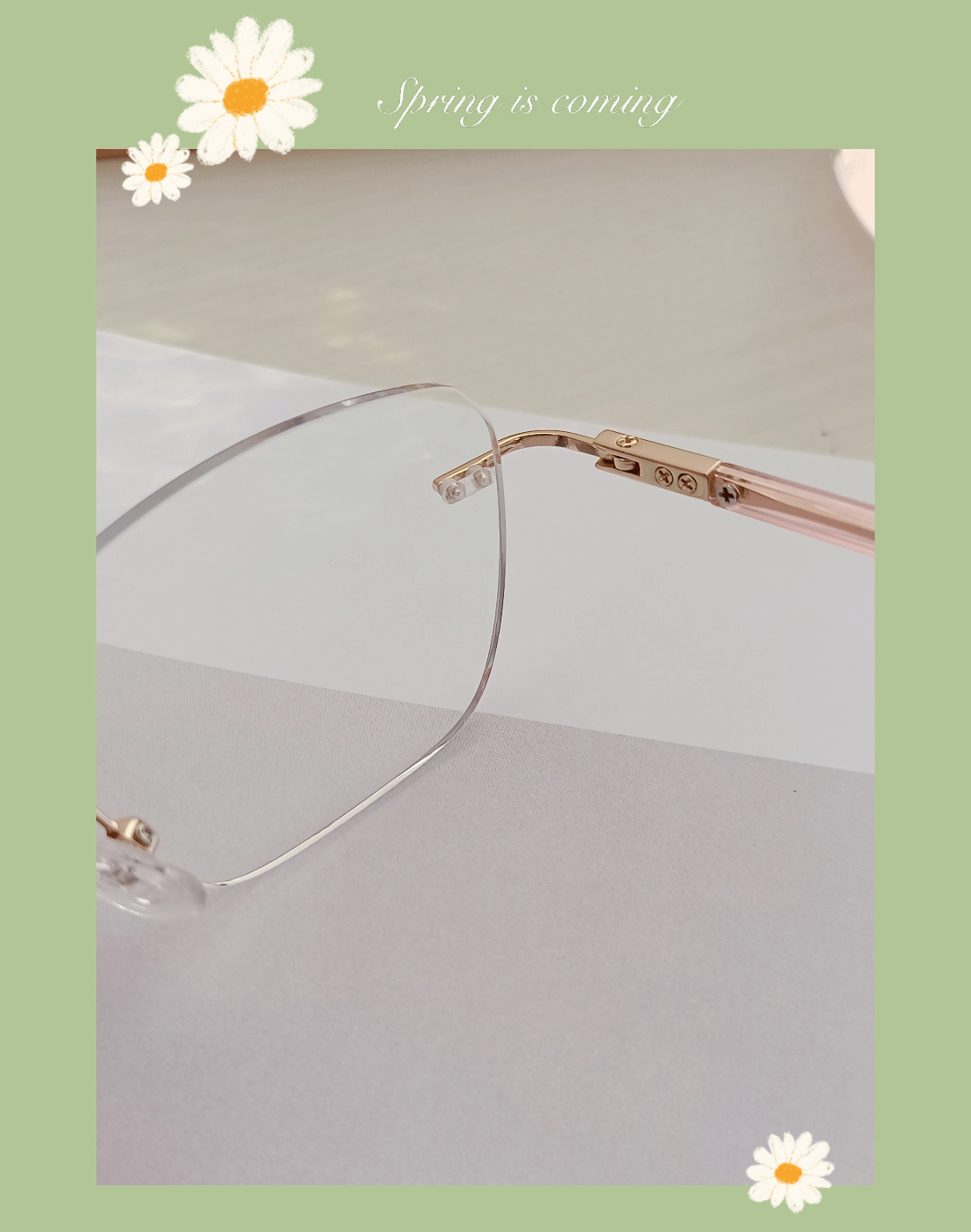 Firada Mode Licht Luxus Damen brillen Retro Metall rahmenlose Brillen optische Brille Rahmen für Frauen e1 – Detail 6