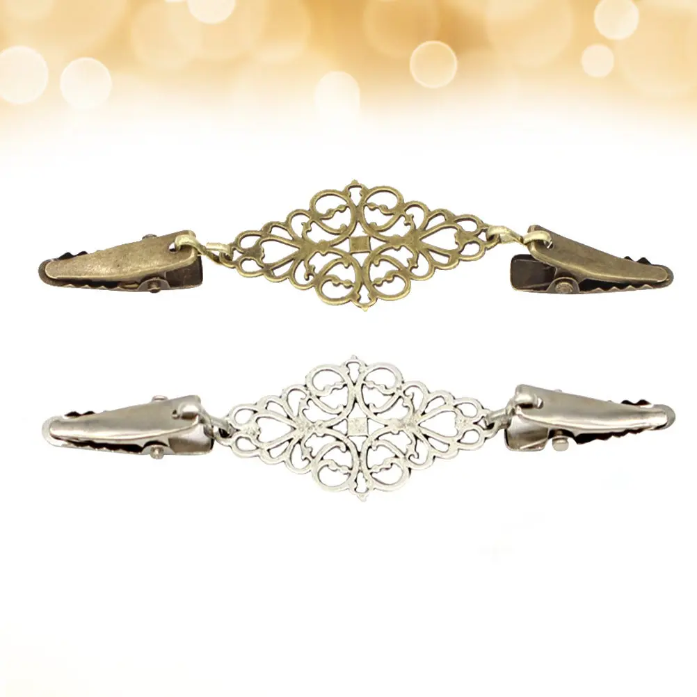 2개입 청동 은합금 오리 모양 클립 스웨터 링크 버클 가디건 칼라 클립 숄 드레스 스카프 모자 액세서리 유니크