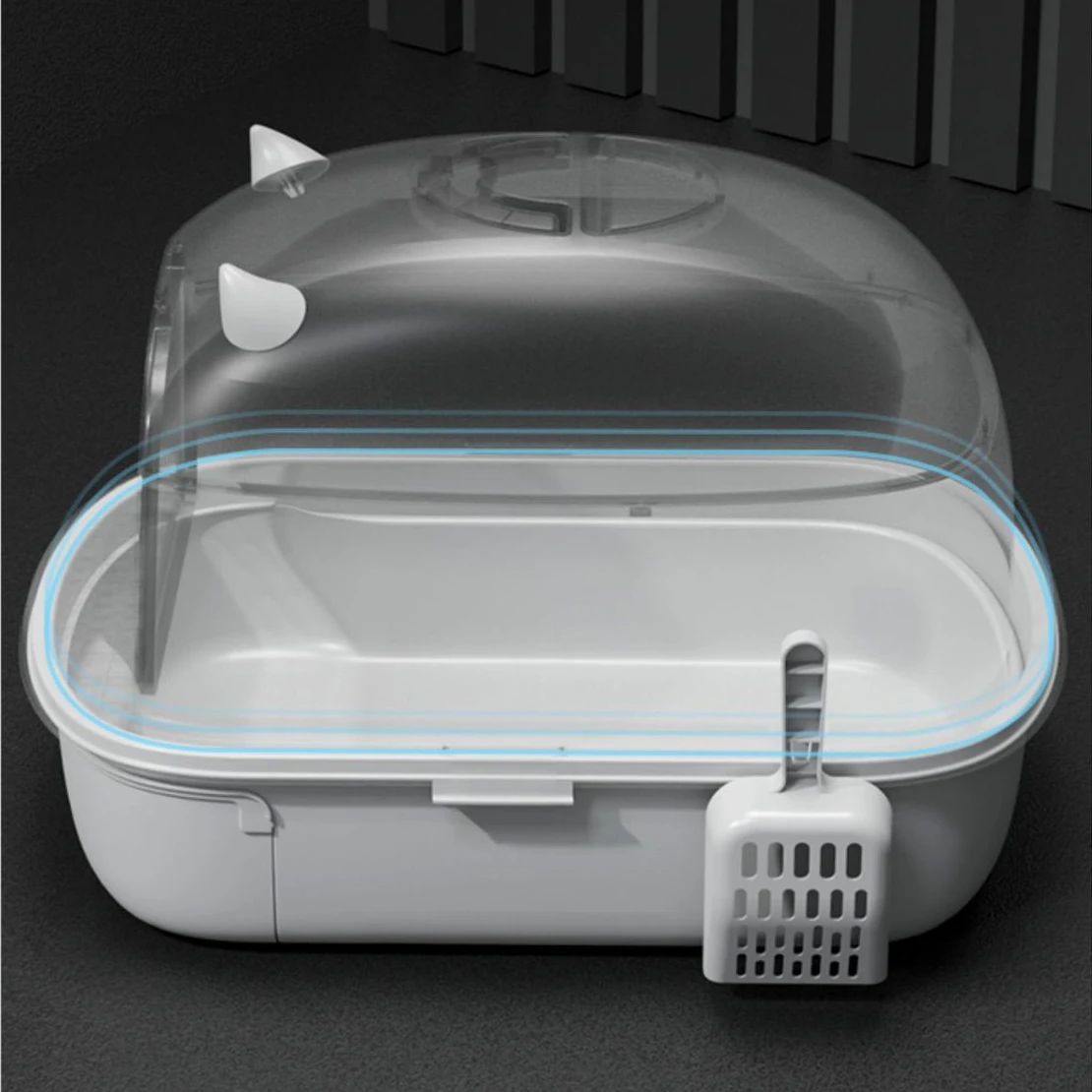 

Removable Cat Litter Box Anti Splashing with Front Door Enclosed and Covered Cat Toilet Pet Reusable Supplies Kitty Litter Tray